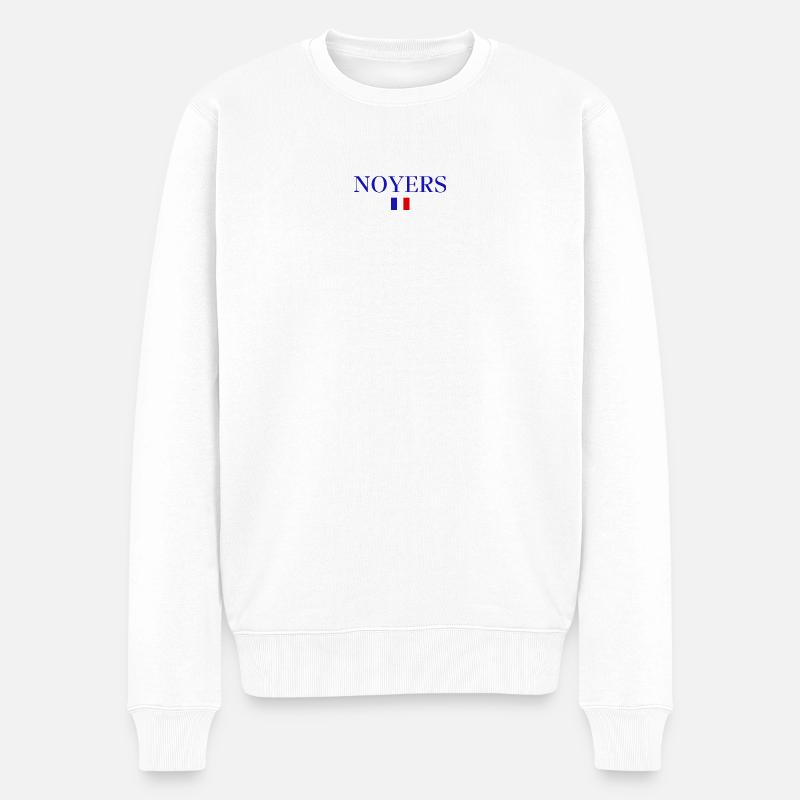 NOYERS-Französisches Flaggendesign - Männer Premium Bio Pullover - Weiß