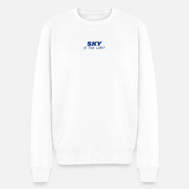 SKY IS THE LIMIT - Männer Premium Bio Pullover - Weiß