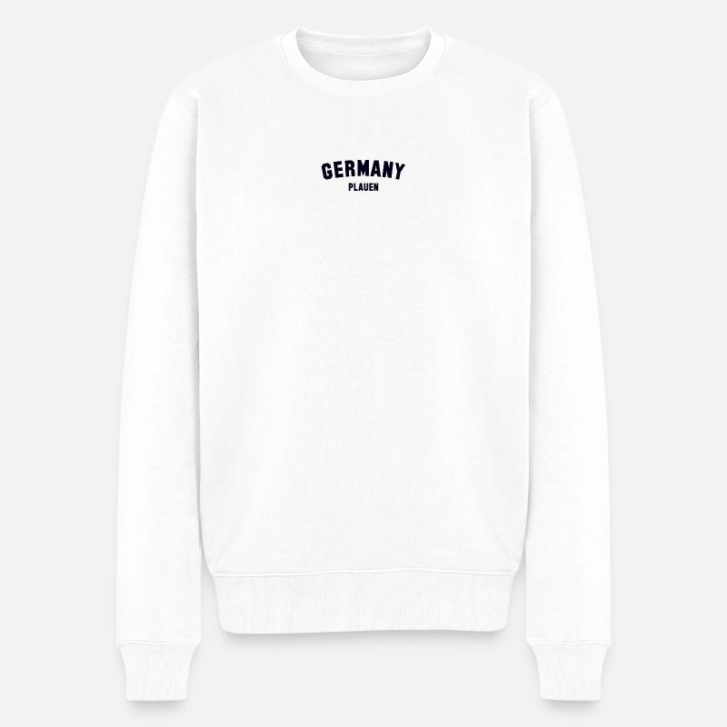 PLAUEN Germany - Männer Premium Bio Pullover - Weiß