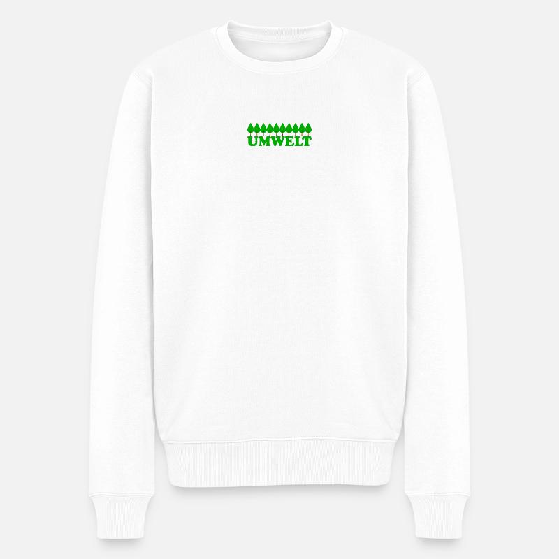 UMWELT - Männer Premium Bio Pullover - Weiß