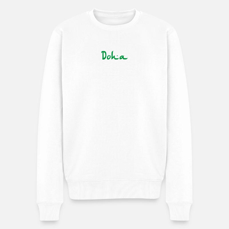 DOHA - Männer Premium Bio Pullover - Weiß