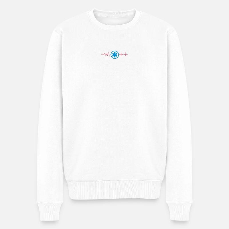 ROSC - Star of Life - Männer Premium Bio Pullover - Weiß