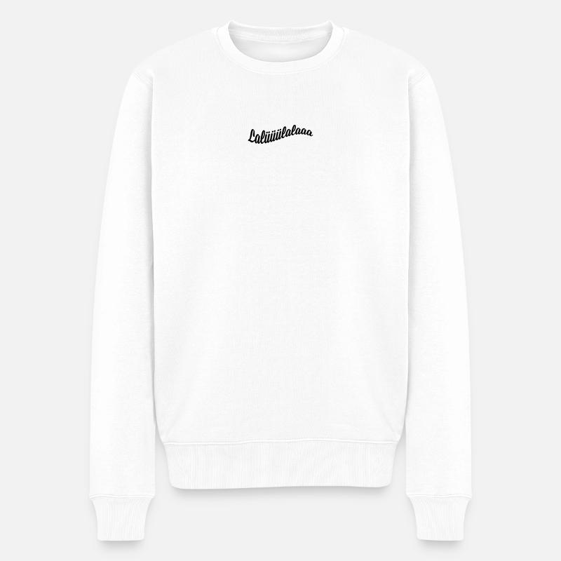 Lalülala - Männer Premium Bio Pullover - Weiß