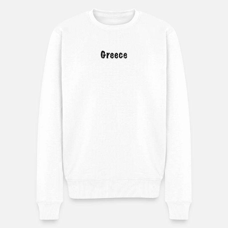 Greece - Männer Premium Bio Pullover - Weiß
