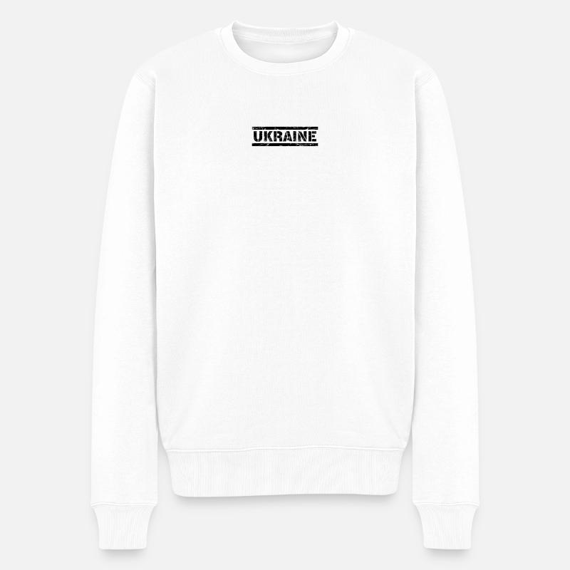 Ukraine - Männer Premium Bio Pullover - Weiß