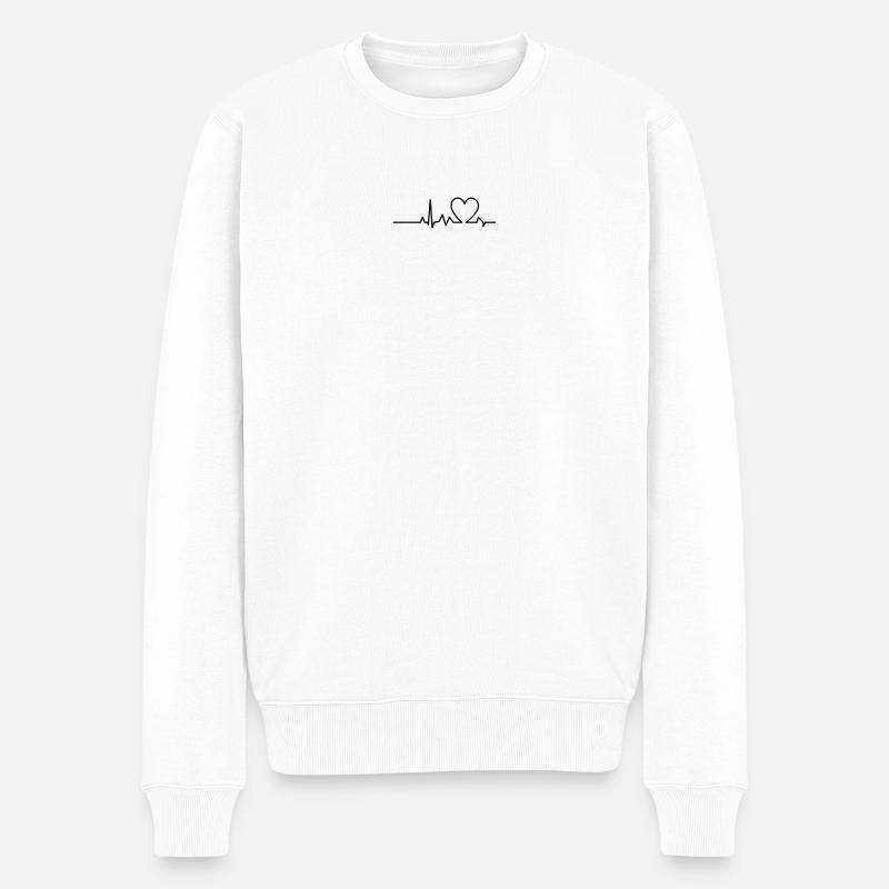 Herz-Lebensader - Männer Premium Bio Pullover - Weiß
