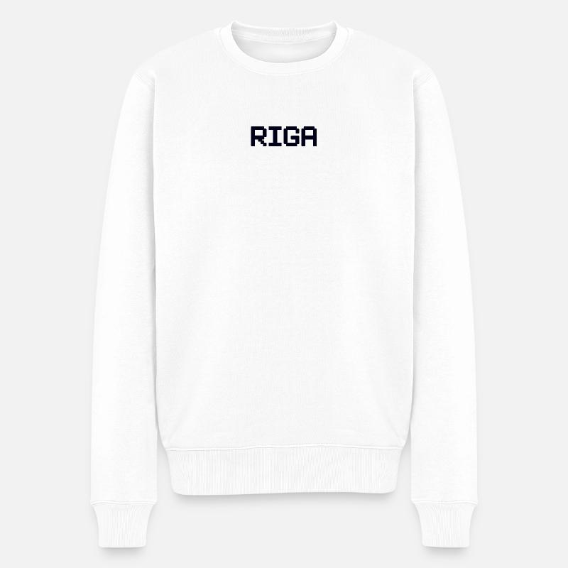 RIGA Latvia Lettland - Männer Premium Bio Pullover - Weiß