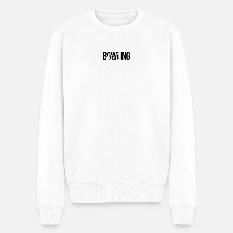 bowling bowlen - Männer Premium Bio Pullover - Weiß