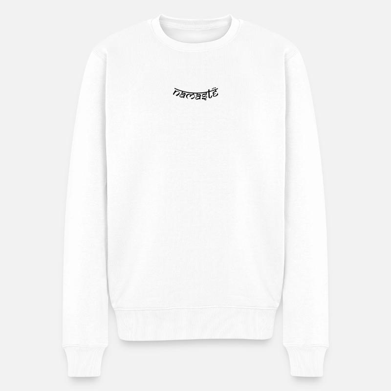 OM NAMASTE BOW - Männer Premium Bio Pullover - Weiß
