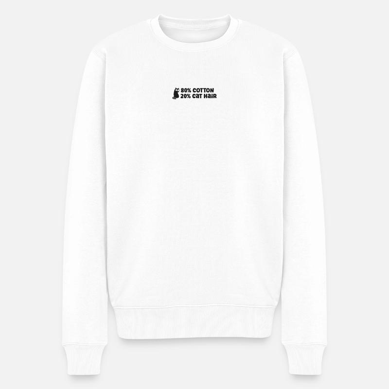Chats Chats - Pull Premium bio Homme - blanc