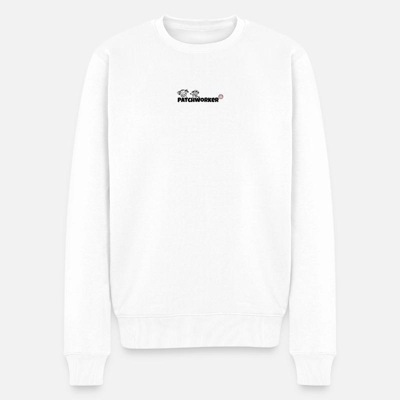 Patchworker - Männer Premium Bio Pullover - Weiß