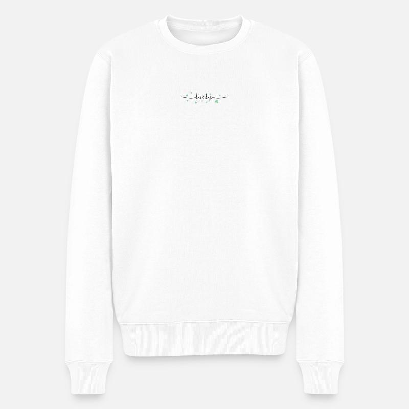 Lucky - Männer Premium Bio Pullover - Weiß