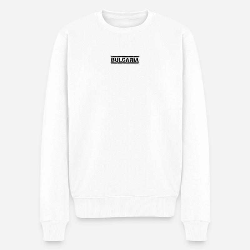 Bulgaria - Männer Premium Bio Pullover - Weiß
