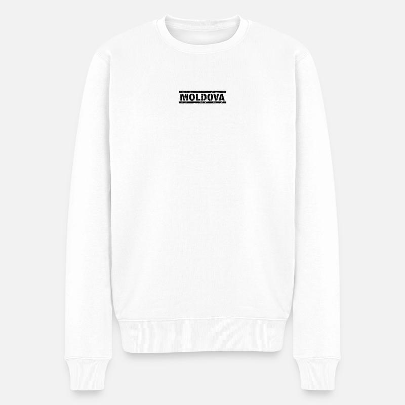Moldova - Männer Premium Bio Pullover - Weiß
