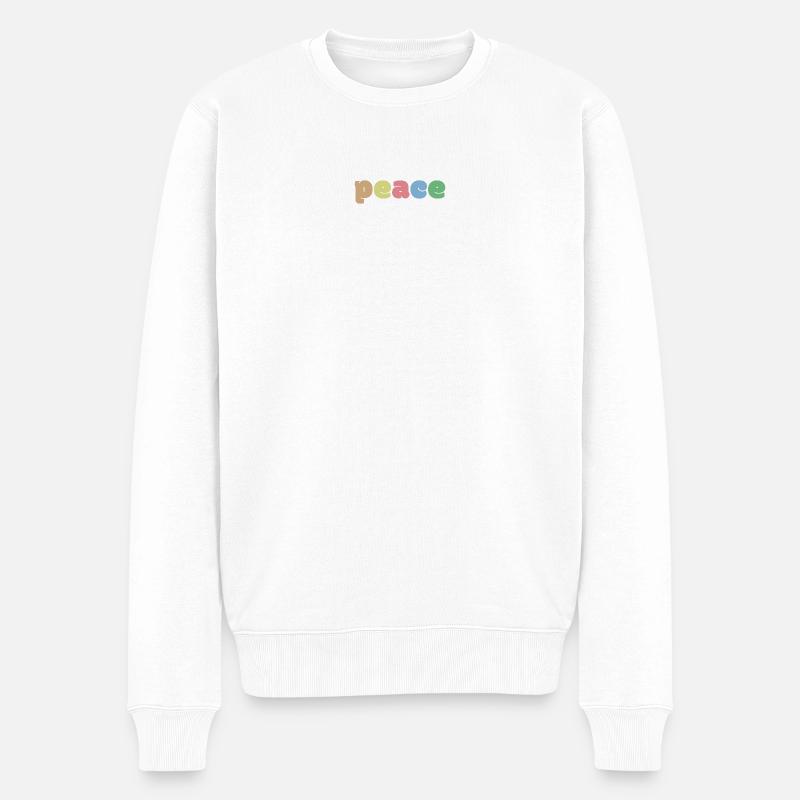 Friedensfarben - Männer Premium Bio Pullover - Weiß