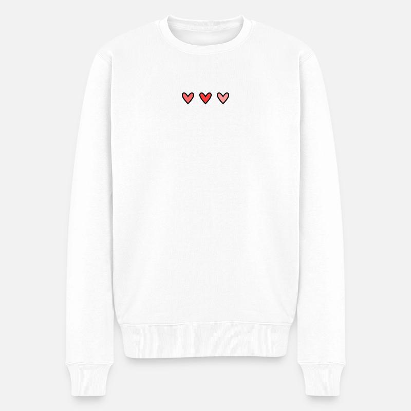 HERZ - Männer Premium Bio Pullover - Weiß