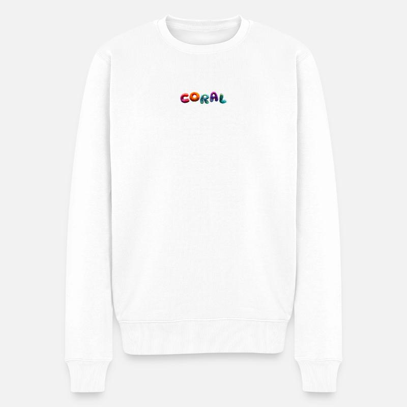 Voll coral bunt - Männer Premium Bio Pullover - Weiß
