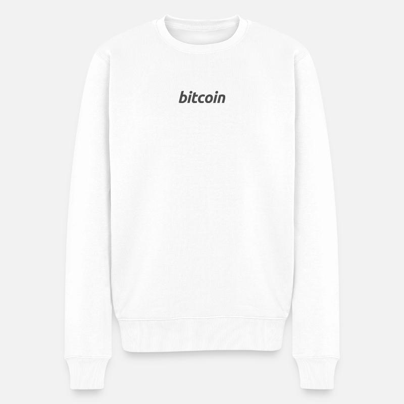 Bitcoin Logo - Pull Premium bio Homme - blanc