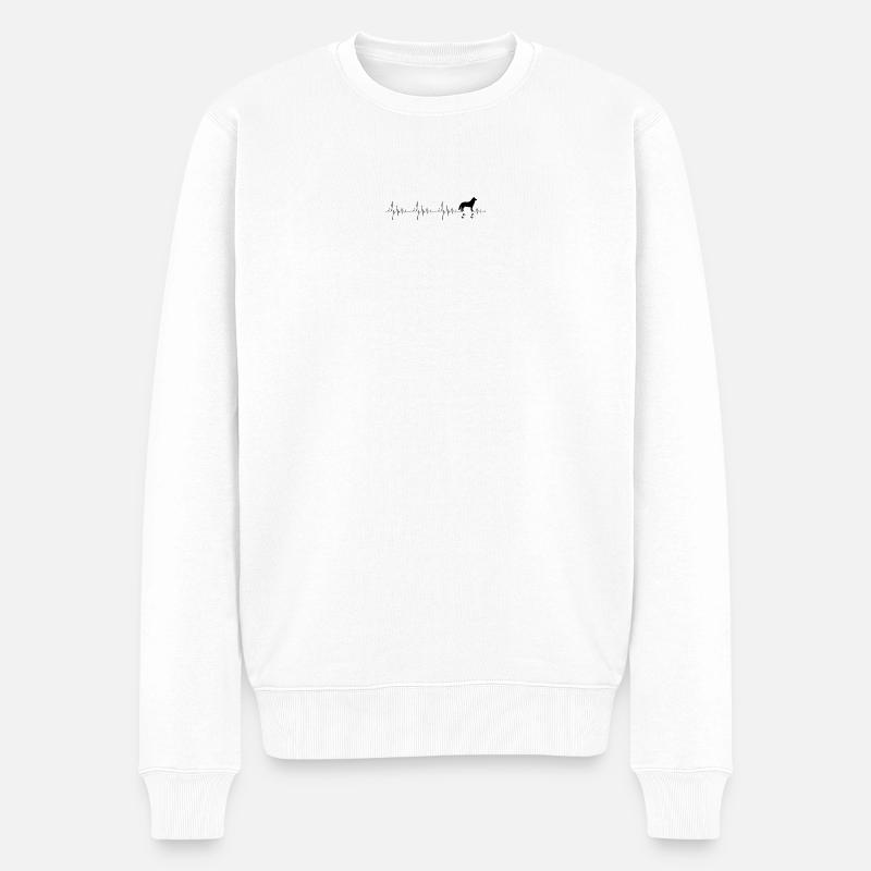 Chien à battement de cœur - Pull Premium bio Homme - blanc