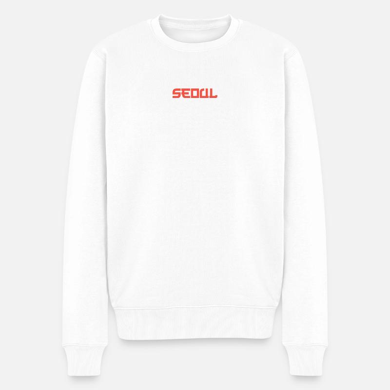 Seoul - Männer Premium Bio Pullover - Weiß