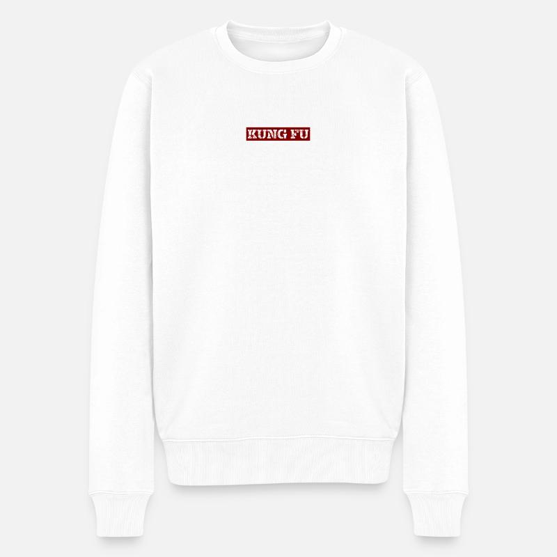 Kung Fu - Männer Premium Bio Pullover - Weiß