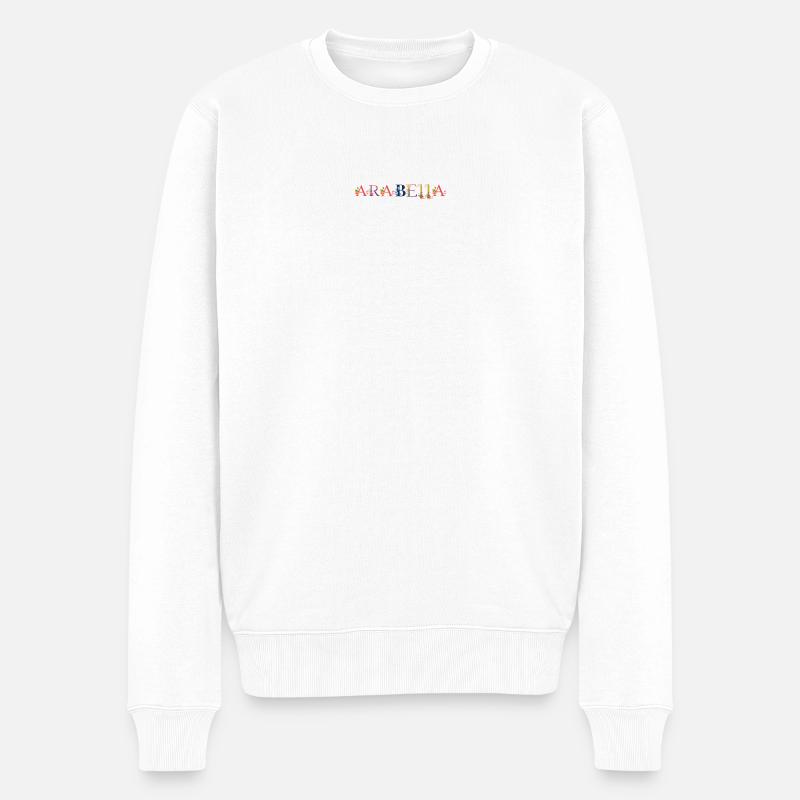 ARABELLA Name mit Blumen geschmückt - Männer Premium Bio Pullover - Weiß