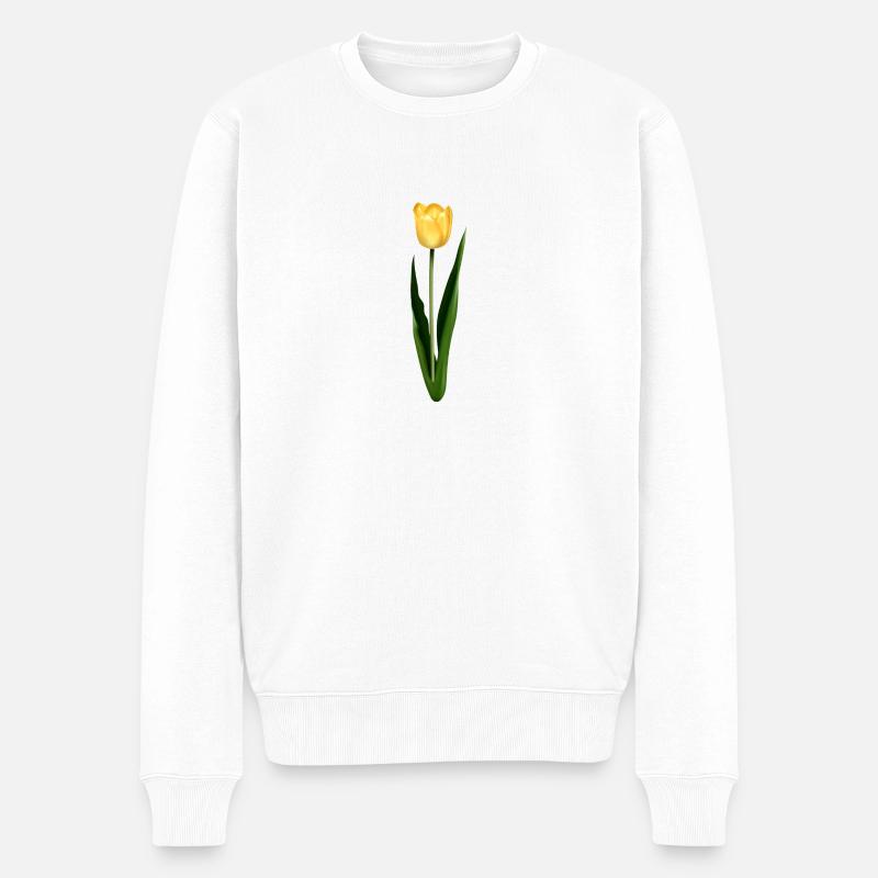 tulipe jaune - Pull Premium bio Homme - blanc