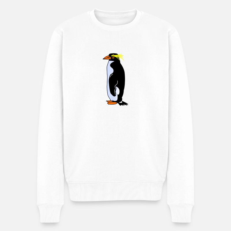 Pinguin - Männer Premium Bio Pullover - Weiß