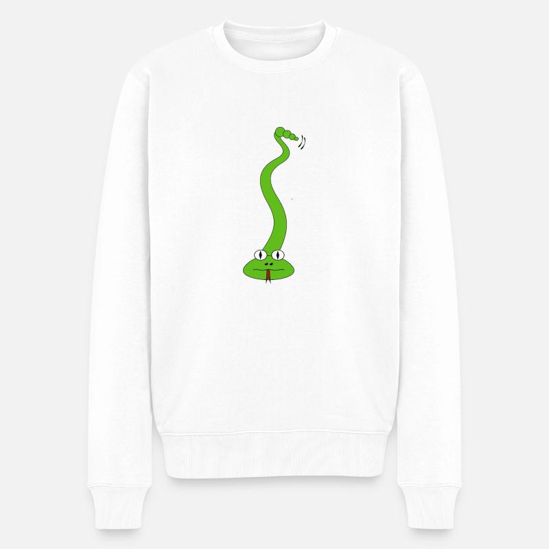 Serpent vert 1 - Pull Premium bio Homme - blanc