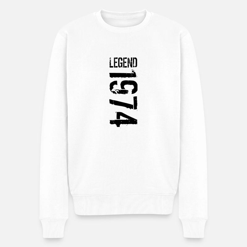 Legend 1974 black - Männer Premium Bio Pullover - Weiß