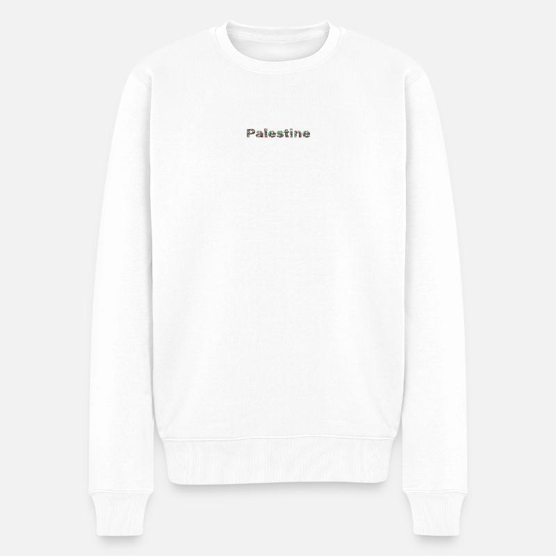Palestine Colourful - Männer Premium Bio Pullover - Weiß