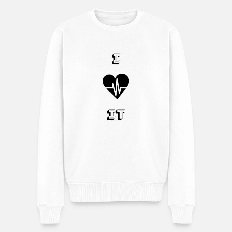 Conception de battement de cœur - Pull Premium bio Homme - blanc
