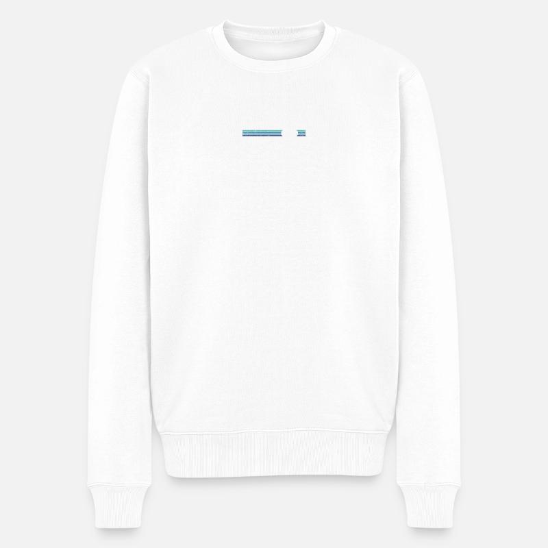Vélo rayé imprimé rétro - Pull Premium bio Homme - blanc