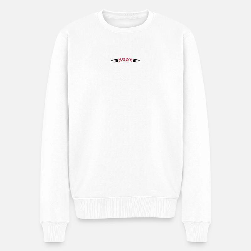 KRAVMAGA curved - Männer Premium Bio Pullover - Weiß