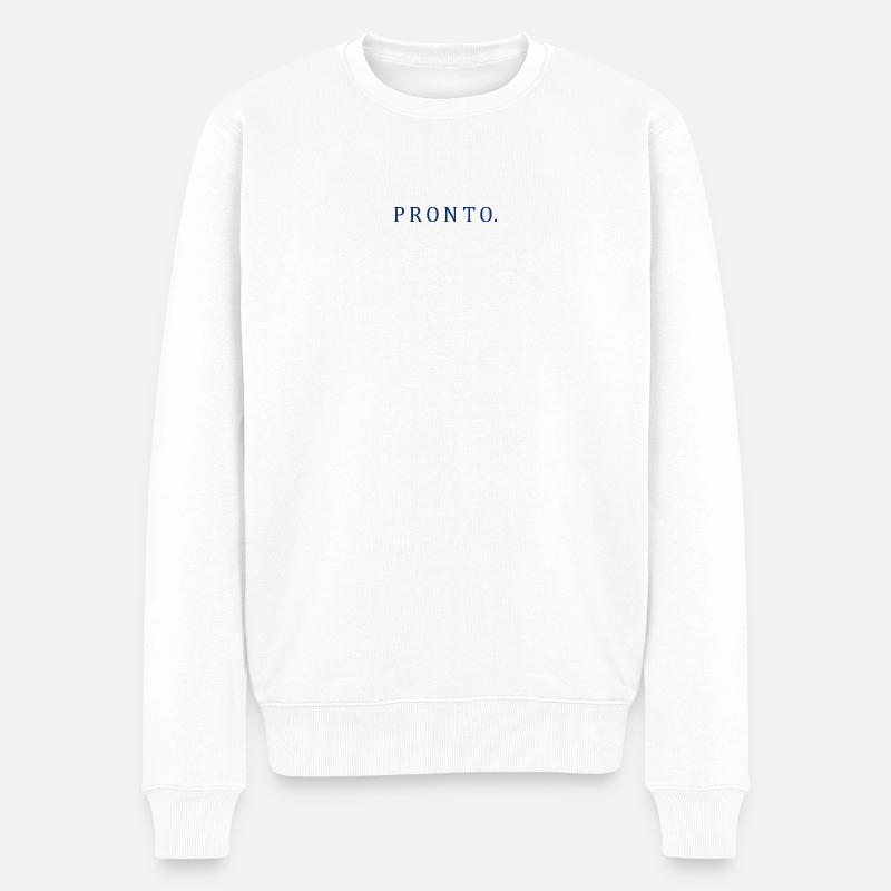 Pronto - Männer Premium Bio Pullover - Weiß