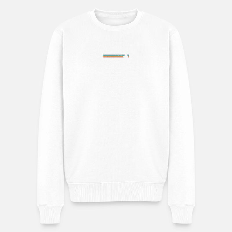 Rayures de vélo rétro - Pull Premium bio Homme - blanc