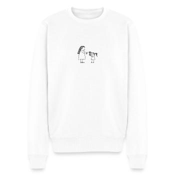 Mutter und Tochter - Männer Premium Bio Pullover - Weiß - Vorne - Thijin (182cm)