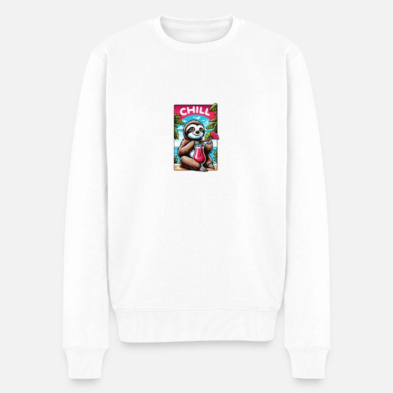 Chill - Männer Premium Bio Pullover - Weiß