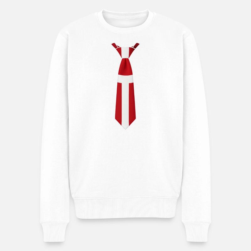Denmark Tie – Flaggendesign - Männer Premium Bio Pullover - Weiß