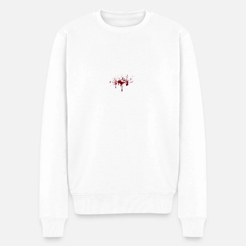 blood spatter - Pull Premium bio Homme - blanc