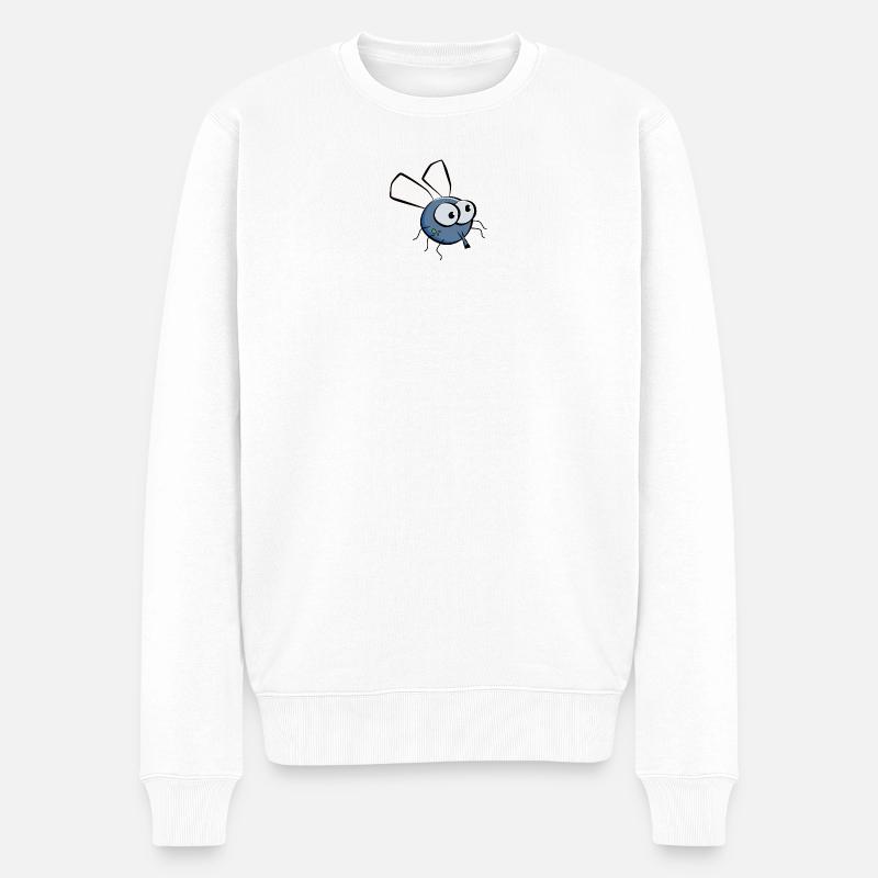 Die Fliege - Männer Premium Bio Pullover - Weiß