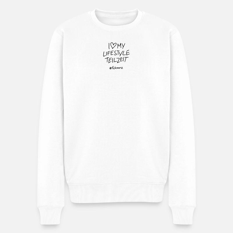Lifestyle Teizeit - Männer Premium Bio Pullover - Weiß