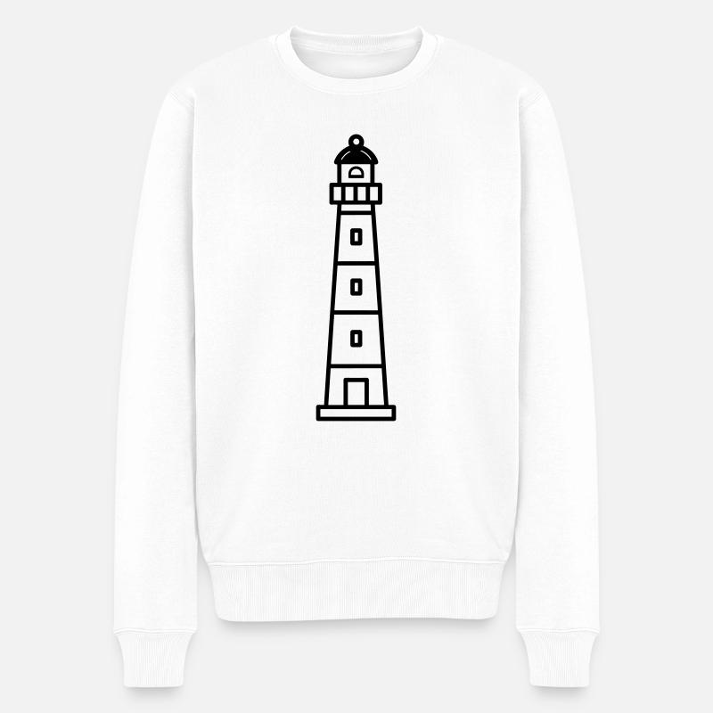 Leuchtturm - Männer Premium Bio Pullover - Weiß