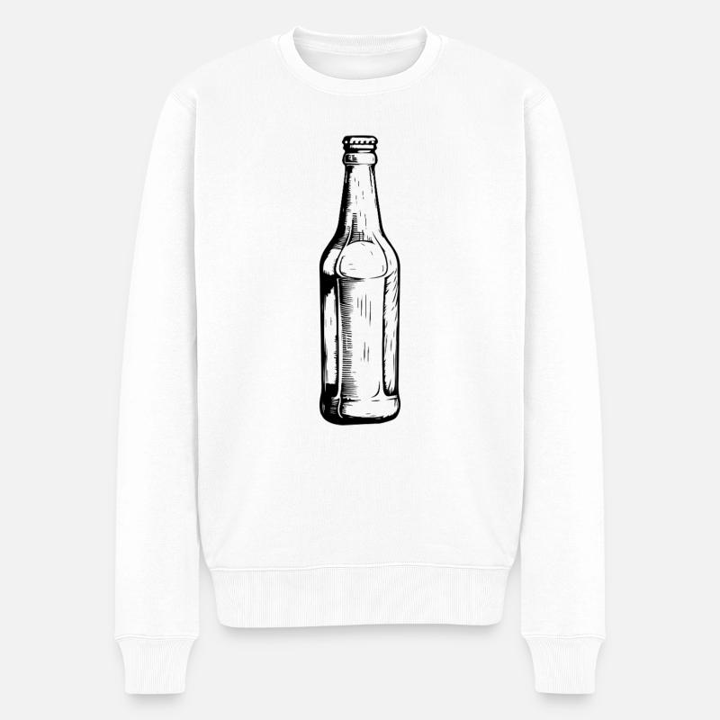 Bierflasche Bier - Männer Premium Bio Pullover - Weiß