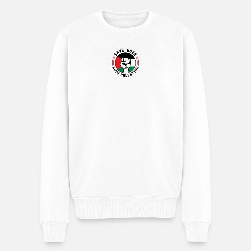 Palestiniens - Ensemble pour la Palestine 🇵🇸 - Pull Premium bio Homme - blanc