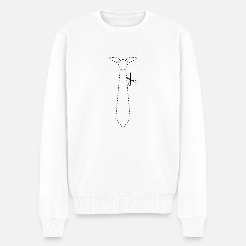 cut_out_tie - Männer Premium Bio Pullover - Weiß