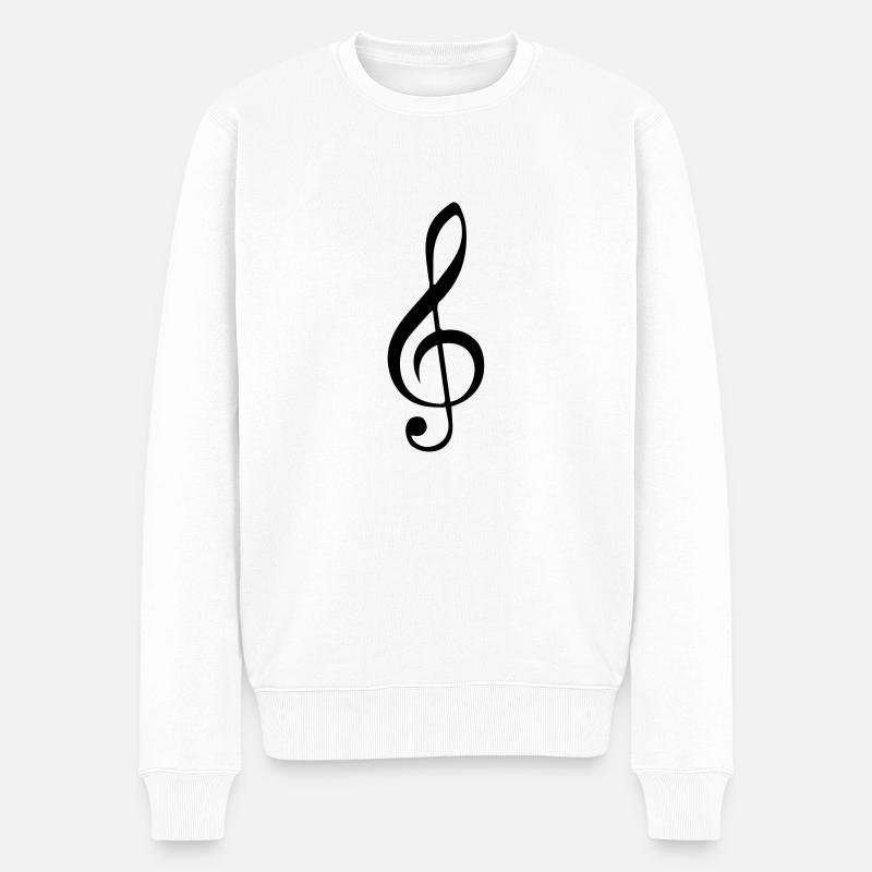 Musikschlüssel - Männer Premium Bio Pullover - Weiß