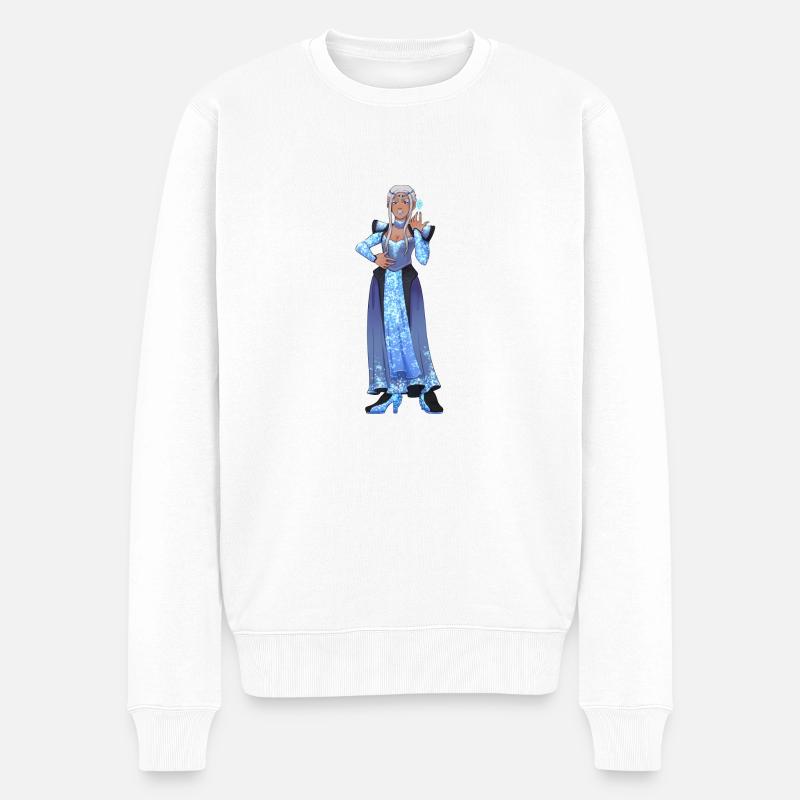 Lilie - Männer Premium Bio Pullover - Weiß