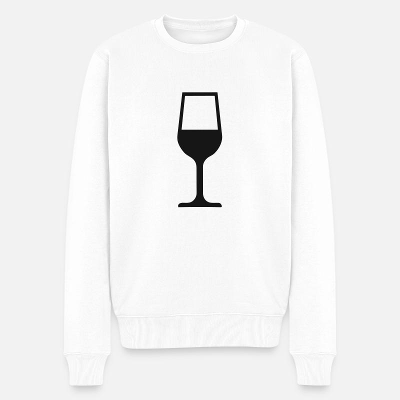 Weinglas der Glückseligkeit - Männer Premium Bio Pullover - Weiß