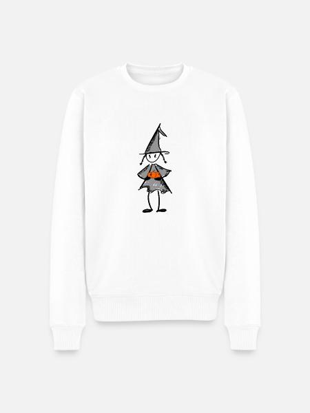 Pumpkin Witch - Men's Premium Organic Jumper - white